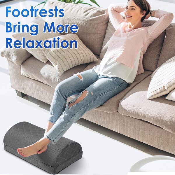 CushZone Office Footrest Adjustable Height Ergonomic Design-5