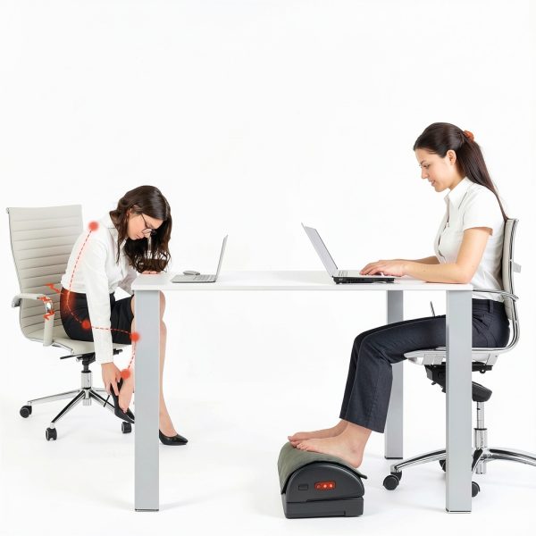 Snailax Ergonomic Heated Foot Rest with Massage for Office-1