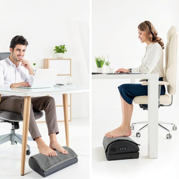Snailax Ergonomic Heated Foot Rest with Massage for Office-3