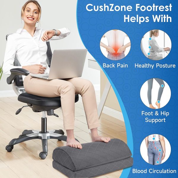 CushZone Office Footrest Adjustable Height Ergonomic Design-3