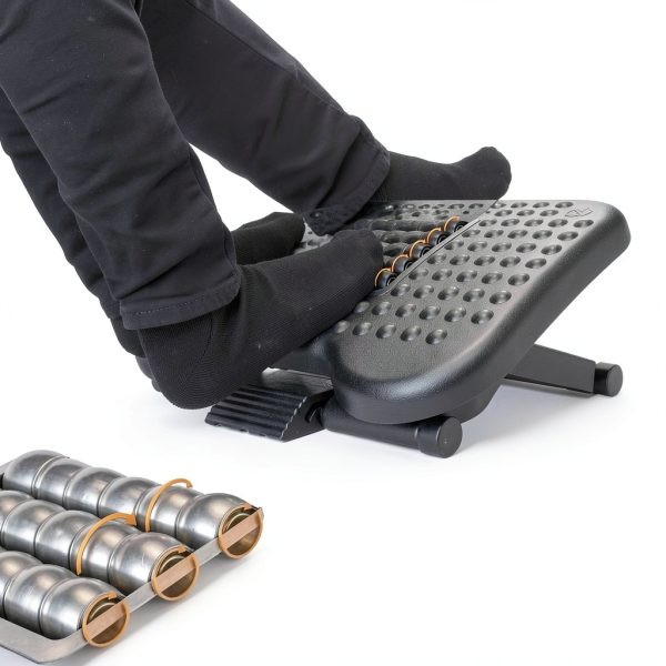 Mount-It Adjustable Ergonomic Footrest Massaging Rollers-2