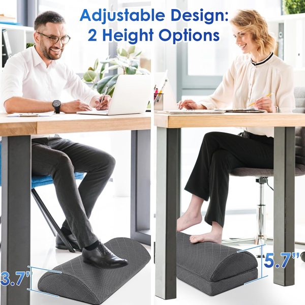 CushZone Office Footrest Adjustable Height Ergonomic Design-2