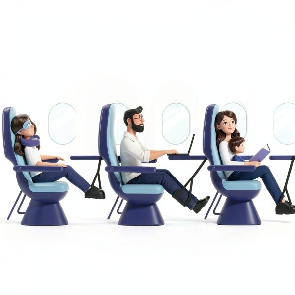 Qryuvfek Foot Hammock Oxford Cloth Memory Foam Airplane-2
