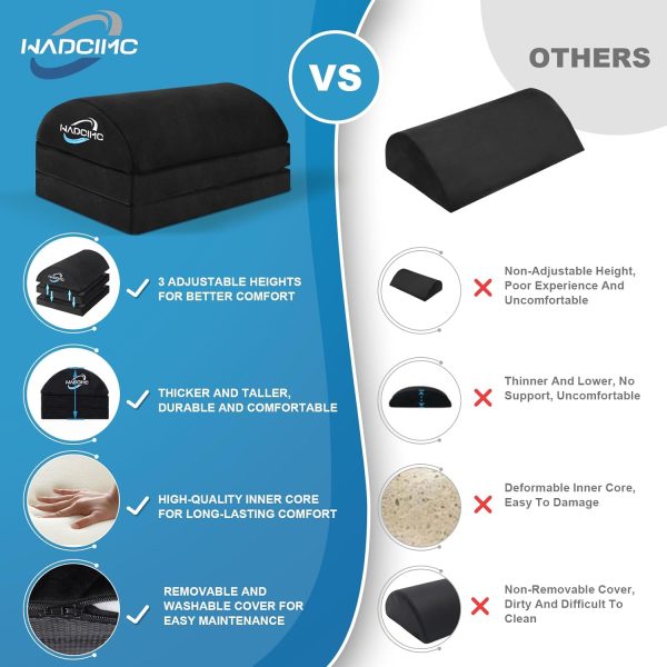 WADCIMC Office Footrest Adjustable Height Ergonomic Support-4
