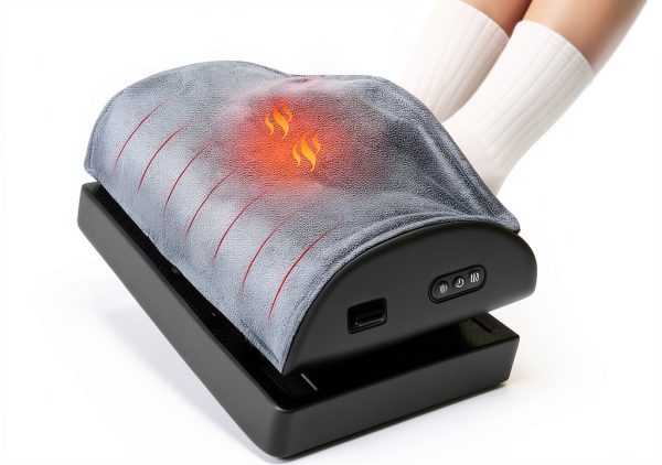 Snailax Ergonomic Heated Foot Rest with Massage for Office-0