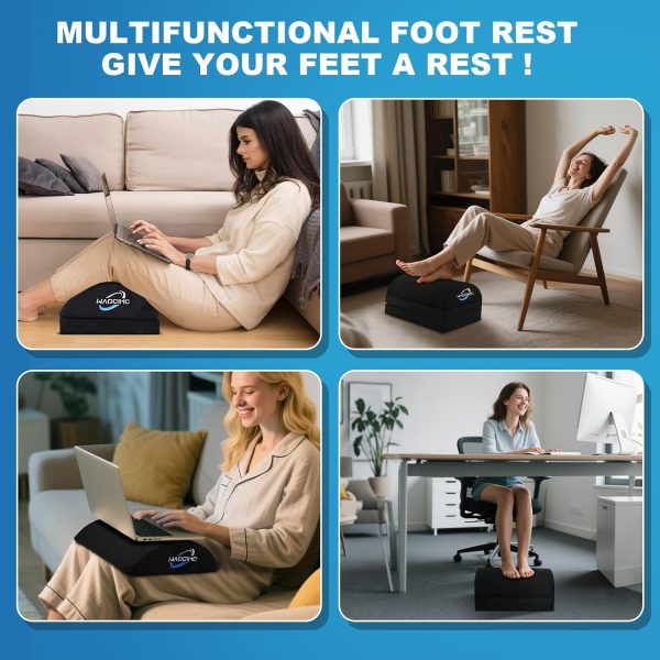 WADCIMC Office Footrest Adjustable Height Ergonomic Support-5