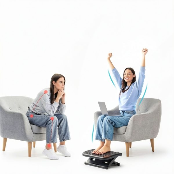 HUANUO Ergonomic Foot Rest Adjustable Height Massage-1