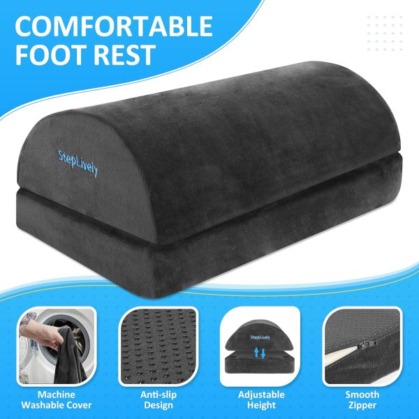 StepLively Foot Rest Adjustable Height Ergonomic Office-1