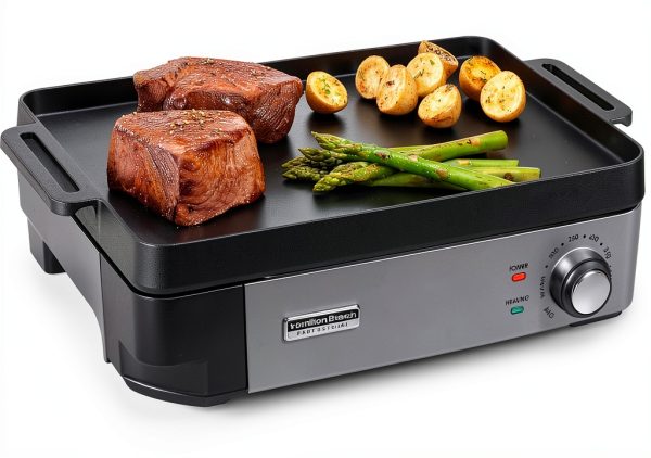 Hamilton Beach Cast Iron Electric Grill & Griddle 10x16 Black-0