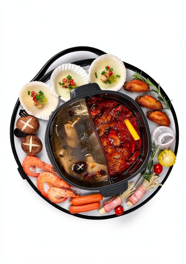 Soupify 2-in-1 Hot Pot & Grill Korean BBQ with Dual Temp Control Black-6