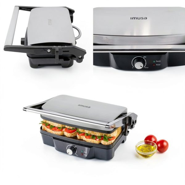 IMUSA Stainless Steel Panini Press 12x10 Adjustable Nonstick-2