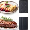 Raclette Grill TONZE 2-in-1 Griddle with 8 Cheese Pans, Smokeless-2