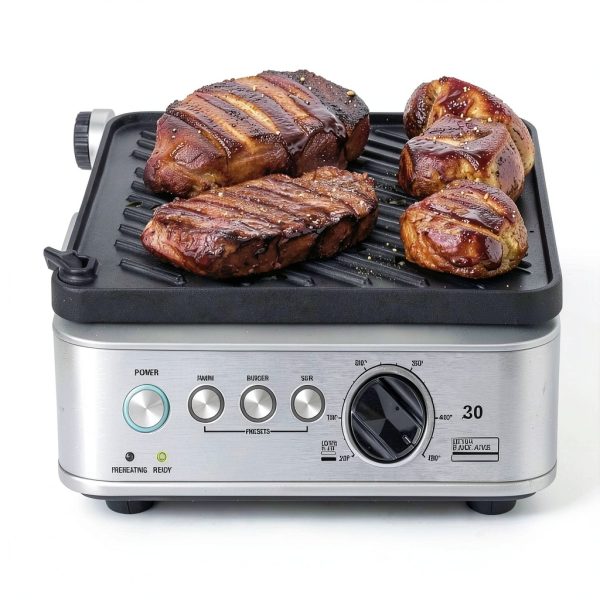 Breville Sear and Press Grill Brushed Stainless Steel Grill BGR700BSS-3