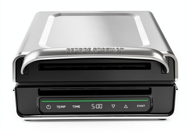 George Foreman Smokeless Electric Grill 4-6 Servings Stainless Steel-1