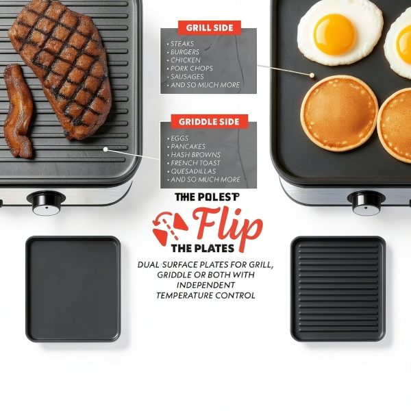 Gourmia Indoor Grill & Griddle 3-in-1 Combo XL Ceramic Grey GEG1430-1