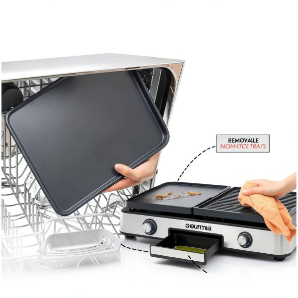 Gourmia Indoor Grill & Griddle 3-in-1 Combo XL Ceramic Grey GEG1430-4