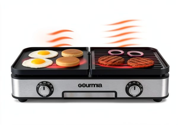 Gourmia Indoor Grill & Griddle 3-in-1 Combo XL Ceramic Grey GEG1430-2
