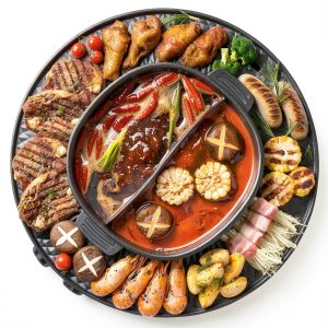 Soupify 2-in-1 Hot Pot & Grill Korean BBQ with Dual Temp Control Black-0