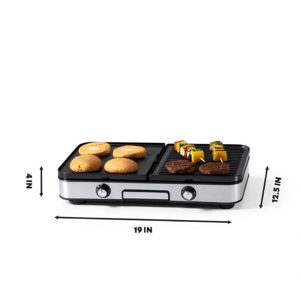Gourmia Indoor Grill & Griddle 3-in-1 Combo XL Ceramic Grey GEG1430-8