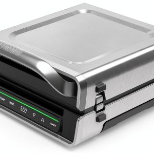 George Foreman Smokeless Electric Grill 4-6 Servings Stainless Steel-0
