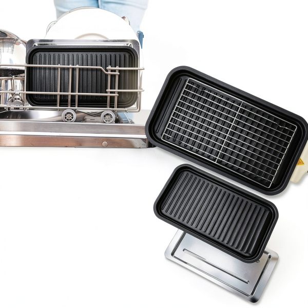 Electric Indoor Grill Pukomc 2-in-1 Temp Control, Plate, Beige-6
