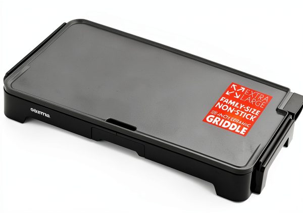 Electric Griddle Gourmia 22in Nonstick Ceramic Cooker Grey-1