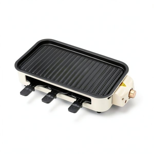 Electric Indoor Grill Pukomc 2-in-1 Temp Control, Plate, Beige-4