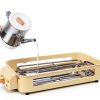Electric Indoor Grill Pukomc 2-in-1 Temp Control, Plate, Beige-1