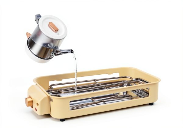 Electric Indoor Grill Pukomc 2-in-1 Temp Control, Plate, Beige-1