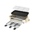 Electric Indoor Grill Pukomc 2-in-1 Temp Control, Plate, Beige-5