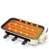 Electric Indoor Grill Pukomc 2-in-1 Temp Control, Plate, Beige-3