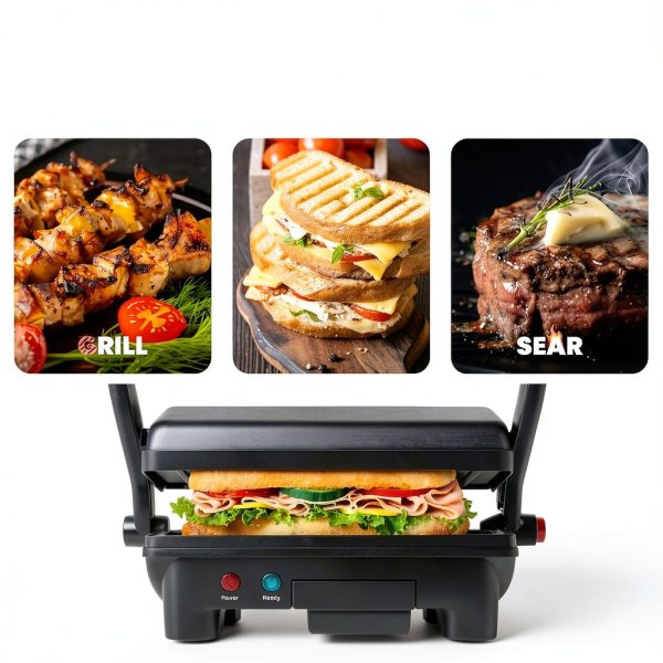 Chefman Electric Panini Press Grill & Sandwich Maker Black RJ02-180-3