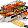 Electric Indoor Grill Pukomc 2-in-1 Temp Control, Plate, Beige-0