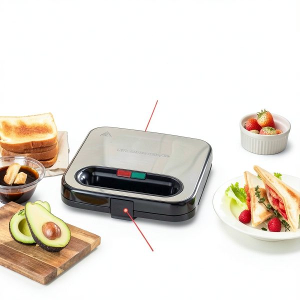 Panini Maker Elite Gourmet ESM2207XSS 2-Slice Stainless Non-Stick 750W-3