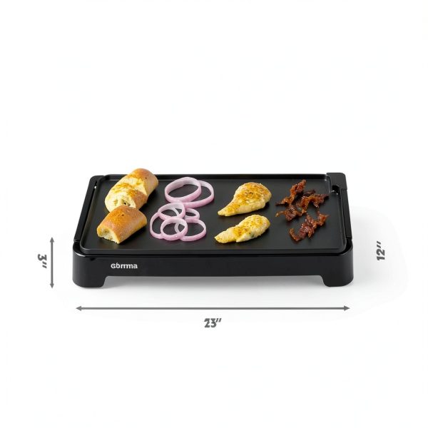 Electric Griddle Gourmia 22in Nonstick Ceramic Cooker Grey-7