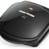 George Foreman 2-Serving Plate Electric Indoor Grill Black GR10B-0