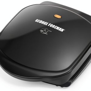 George Foreman 2-Serving Plate Electric Indoor Grill Black GR10B-0