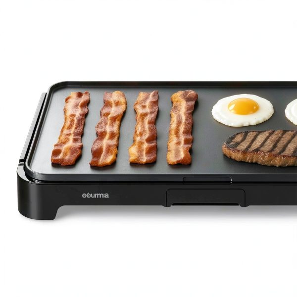 Electric Griddle Gourmia 22in Nonstick Ceramic Cooker Grey-3