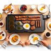 Electric Griddle Gourmia 22in Nonstick Ceramic Cooker Grey-6