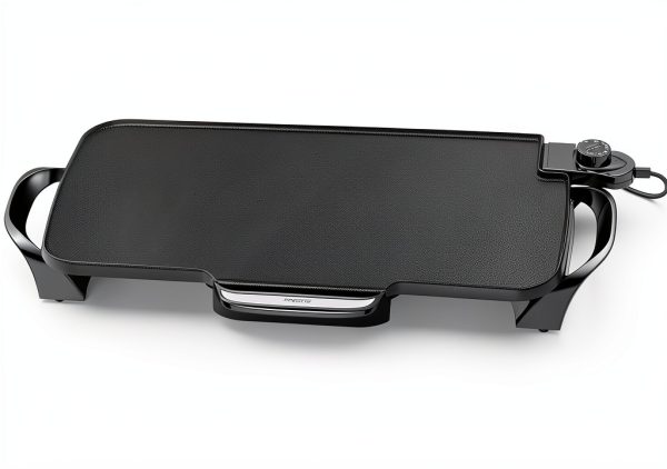 Presto 07061 22-Inch Electric Griddle with Removable Handles - Extra Large, Nonstick Ceramic, PFAS Free, Adjustable Temperature & Cool-Touch Handles, Black-1