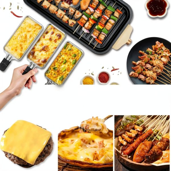 Electric Indoor Grill Pukomc 2-in-1 Temp Control, Plate, Beige-7